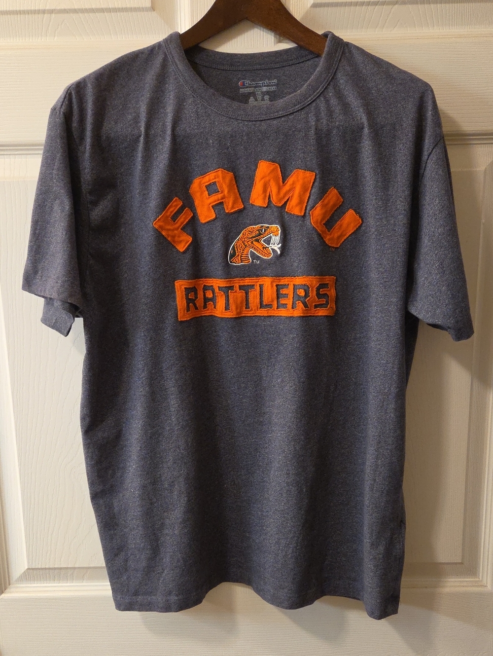 Champion Gray T-Shirt with Orange FAMU Rattlers Logo